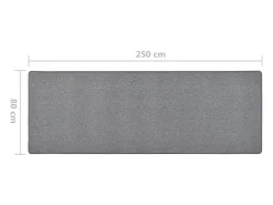 Best Garden Furniture Pelle Alfombra de pasillo oscuro 80x250 cm Gris