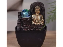 Zen Arôme Pequeña fuente de resina de interior con Buda Theravada de LED Multicolor Discount