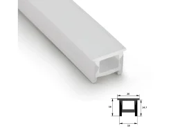 Ledkia Perfil Neón SFLEX 20x16 Superficie/Empotrable Curva Vertical para Tira LED IP20 hasta 12 mm 5 m Blanco