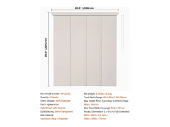 Discount Persiana de Paneles SucceBuy con Riel Extensible, 116-218 cm de Ancho, Panel Japonés Vertical Ajustable hasta 243 cm de Altura, Marrón Claro Beige