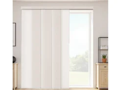 Discount Persiana de Paneles SucceBuy con Riel Extensible, 116-218 cm de Ancho, Panel Japonés Vertical Ajustable hasta 243 cm de Altura, Marrón Claro Beige