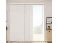 Ropa De Casa-Persiana de Paneles SucceBuy con Riel Extensible, 116-218 cm de Ancho, Panel Japonés Vertical Ajustable hasta 243 cm de Altura, Gris claro
