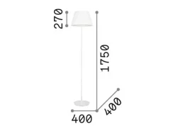 Ideal Lux Piantana Moderna Cylinder Metallo Bianco 2 Luci E27 Blanco Hot