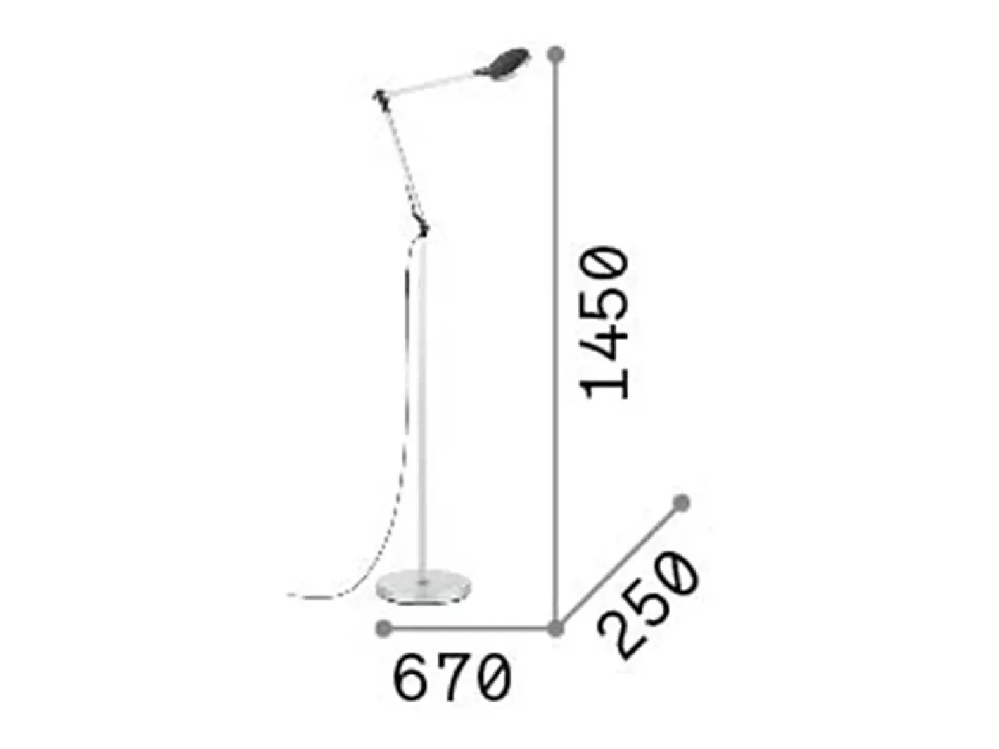 Ideal Lux Piantana Moderna Futura Alluminio-Plastiche Cromo Led 12,5W 4000K Blanco