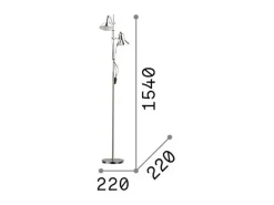 Ideal Lux Lámpara De Pie-Piantana Moderna Polly Metallo Nero 2 Luci E27 Blanco