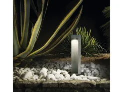 Ideal Lux Lámpara De Pie-Piantana Moderna Titano Materie Plastiche Grigio Granito Led 9W 4000K H49Cm Blanco
