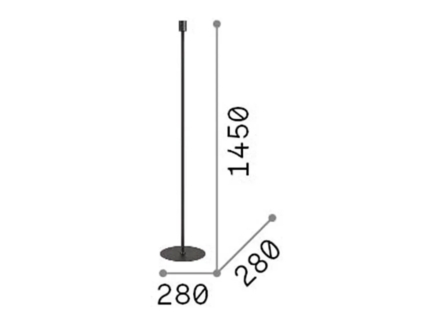 Ideal Lux Lámpara De Pie-Piantane - Lampade Da Terra Set Metallo Ottone 1 Luce E27 Blanco