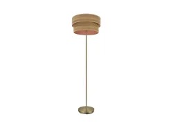 AKUNADECOR Lámpara De Pie-Pie De Salon En Cuero Modelo Doble Smile Dorado