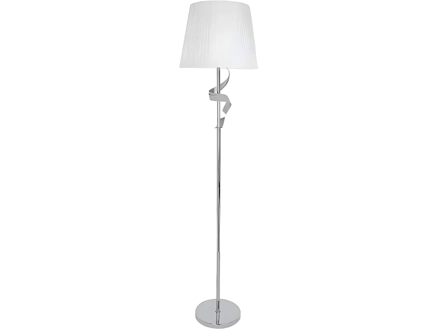 AKUNADECOR Pie Salon Serie Baeza En Cromo Pantalla Blanca Plateado Discount