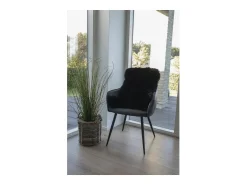Ropa De Casa-Piel de cordero negra 50x85 cm Negro
