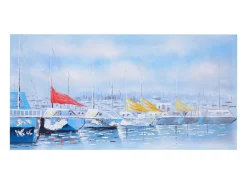 MCW Cuadro-Pintura al óleo barcos pintados a mano Multicolor