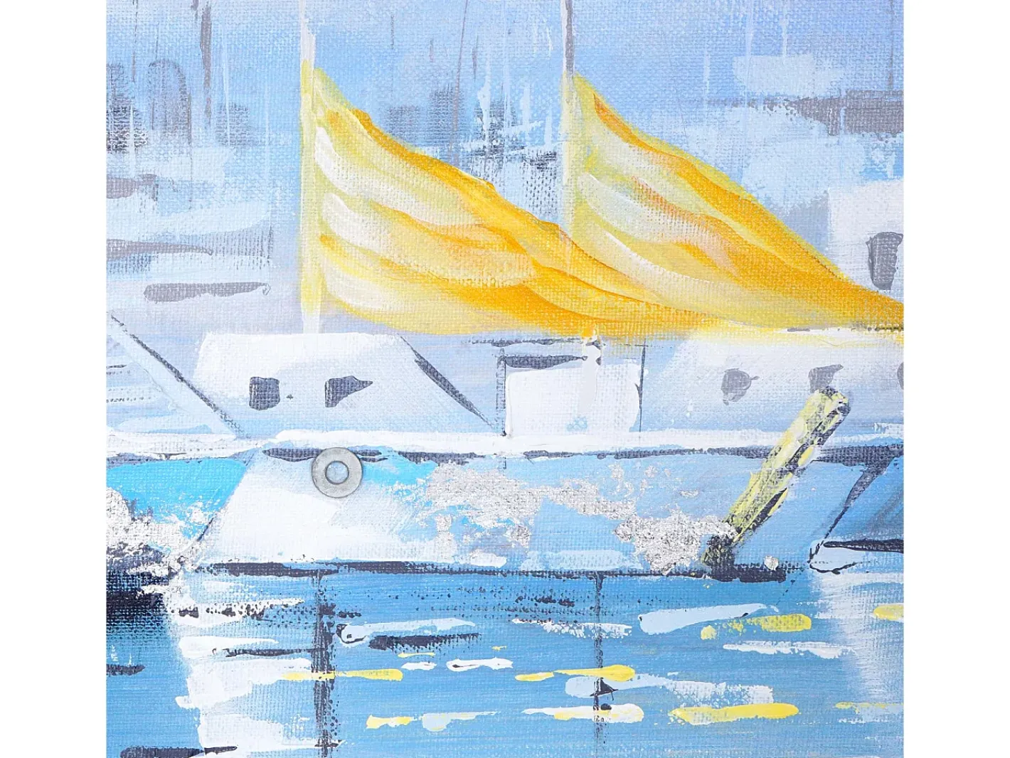 MCW Cuadro-Pintura al óleo barcos pintados a mano Multicolor