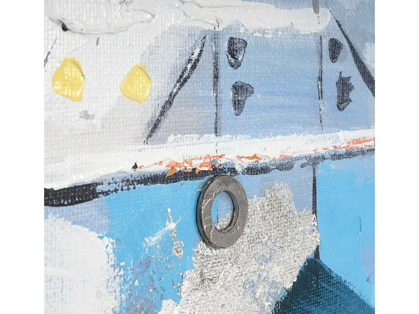 MCW Cuadro-Pintura al óleo barcos pintados a mano Multicolor