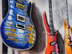 MCW Cuadro-Pintura al óleo guitarras pintadas a mano Multicolor