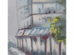 MCW Cuadro-Pintura al óleo pueblo pintado a mano Multicolor