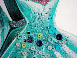 MCW Cuadro-Pintura al óleo Vestidos verdes pintados a mano Multicolor