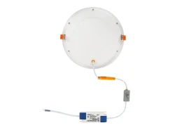 Ledkia Iluminación Exterior-Placa LED 20W Circular CCT Seleccionable Microprismático Corte Ø 205 mm No Flicker 2700K - 4000K - 6000K Seleccionable (Cálido-Neutro-Frío) Blanco