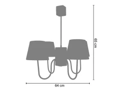 TOSEL Plafón Araña ,madera,Marrón,A180xD80xP80cm Marru00f3n