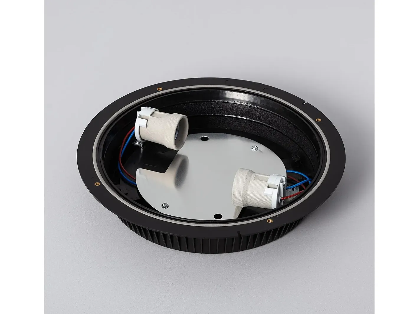 Ledkia Plafón Circular para Exterior Ø300mm IP65 Curio Negro Negro Multicolor Outlet