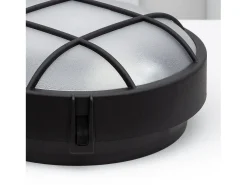 Ledkia Plafón Circular para Exterior Ø220 mm Rejilla Negro