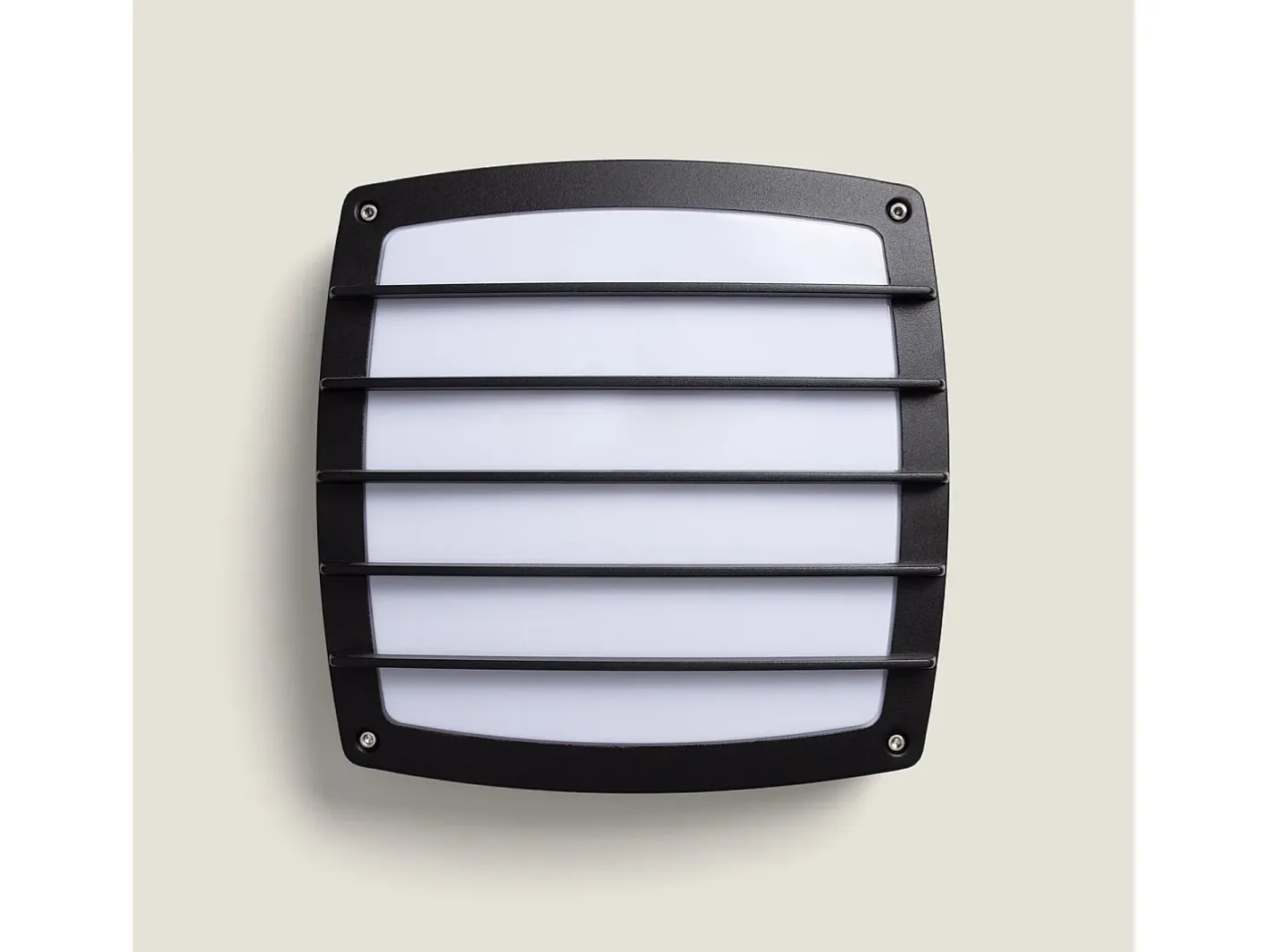 Ledkia Plafón Cuadrado Aluminio para Exterior 300x300 mm Domia Negro Multicolor Clearance