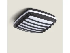 Ledkia Plafón Cuadrado Aluminio para Exterior 300x300 mm Domia Negro Multicolor Clearance