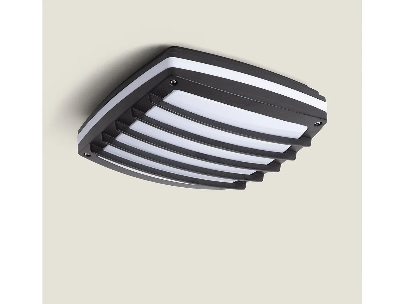 Ledkia Plafón Cuadrado Aluminio para Exterior 300x300 mm Domia Negro Multicolor Clearance