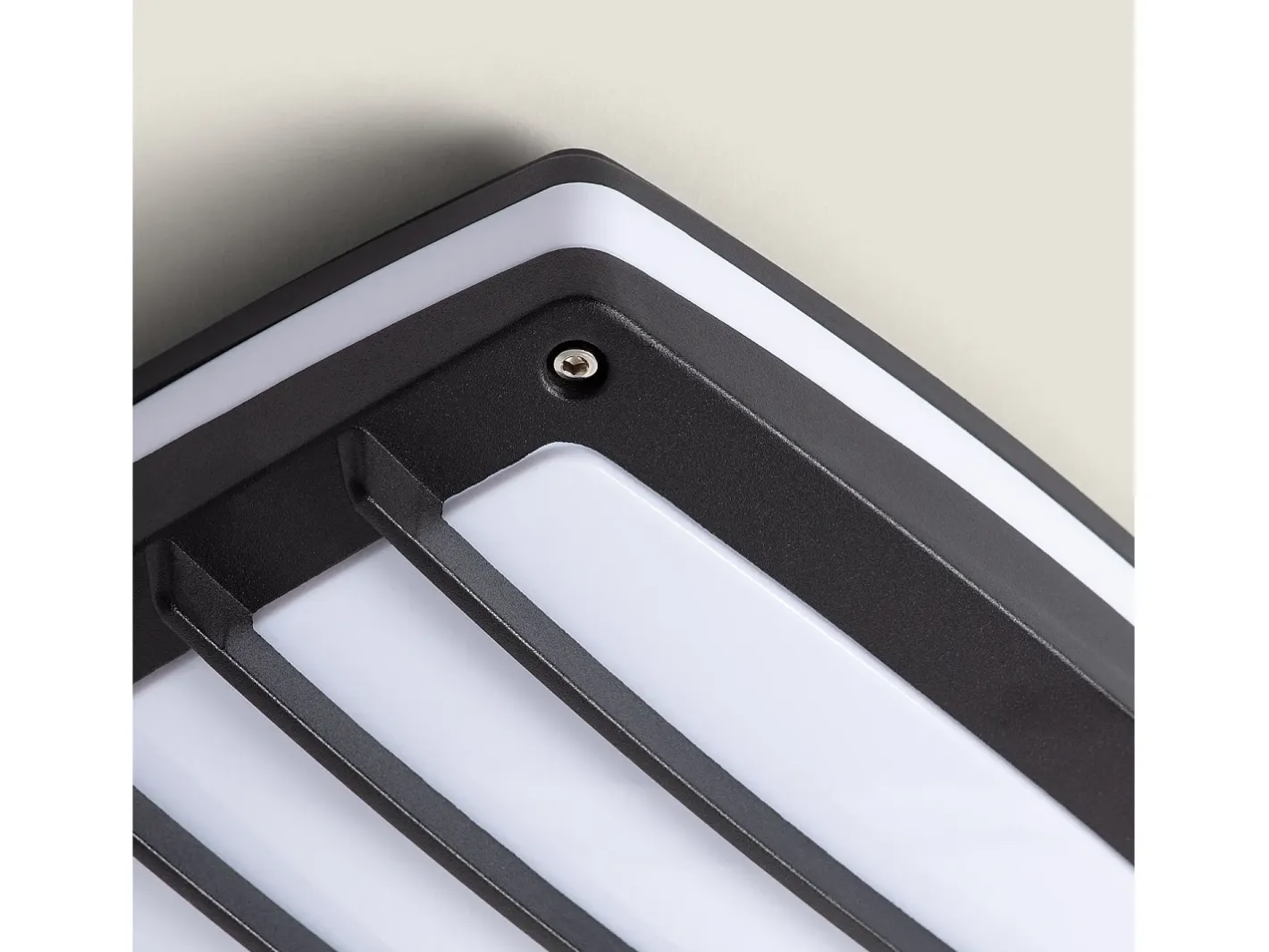Ledkia Plafón Cuadrado Aluminio para Exterior 300x300 mm Domia Negro Multicolor Clearance