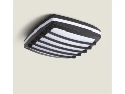 Ledkia Plafón Cuadrado Aluminio para Exterior 300x300 mm Domia Negro Multicolor Clearance