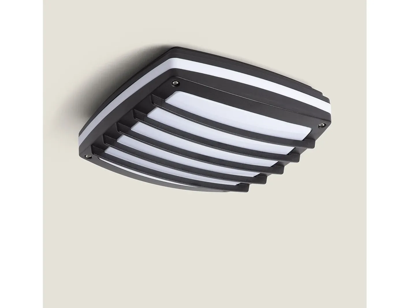 Ledkia Plafón Cuadrado Aluminio para Exterior 300x300 mm Domia Negro Multicolor Clearance