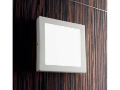 Ideal Lux Plafón cuadrado o aplique de metal con luz led Blanco New