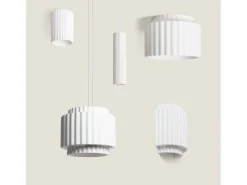 Clearance Ledkia Plafón de Techo Yeso Double Colum Blanco Multicolor