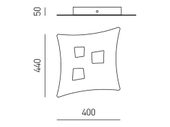 Plafón Isotta moderno 3 luces GX53 - Plafón curvo de metal 40x44cm, diseño geométrico, máx 3x8W, IP20, bombillas excluidas Blanco Online