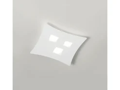Plafón Isotta moderno 3 luces GX53 - Plafón curvo de metal 40x44cm, diseño geométrico, máx 3x8W, IP20, bombillas excluidas Blanco Online