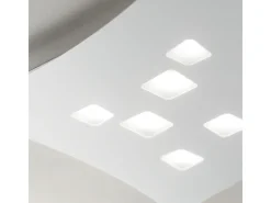 Aplique Para Pared-Plafón Isotta moderno 7 luces GX53 - Plafón curvo de metal 62x69cm, diseño geométrico, máx 7x8W, IP20, bombillas excluidas Blanco