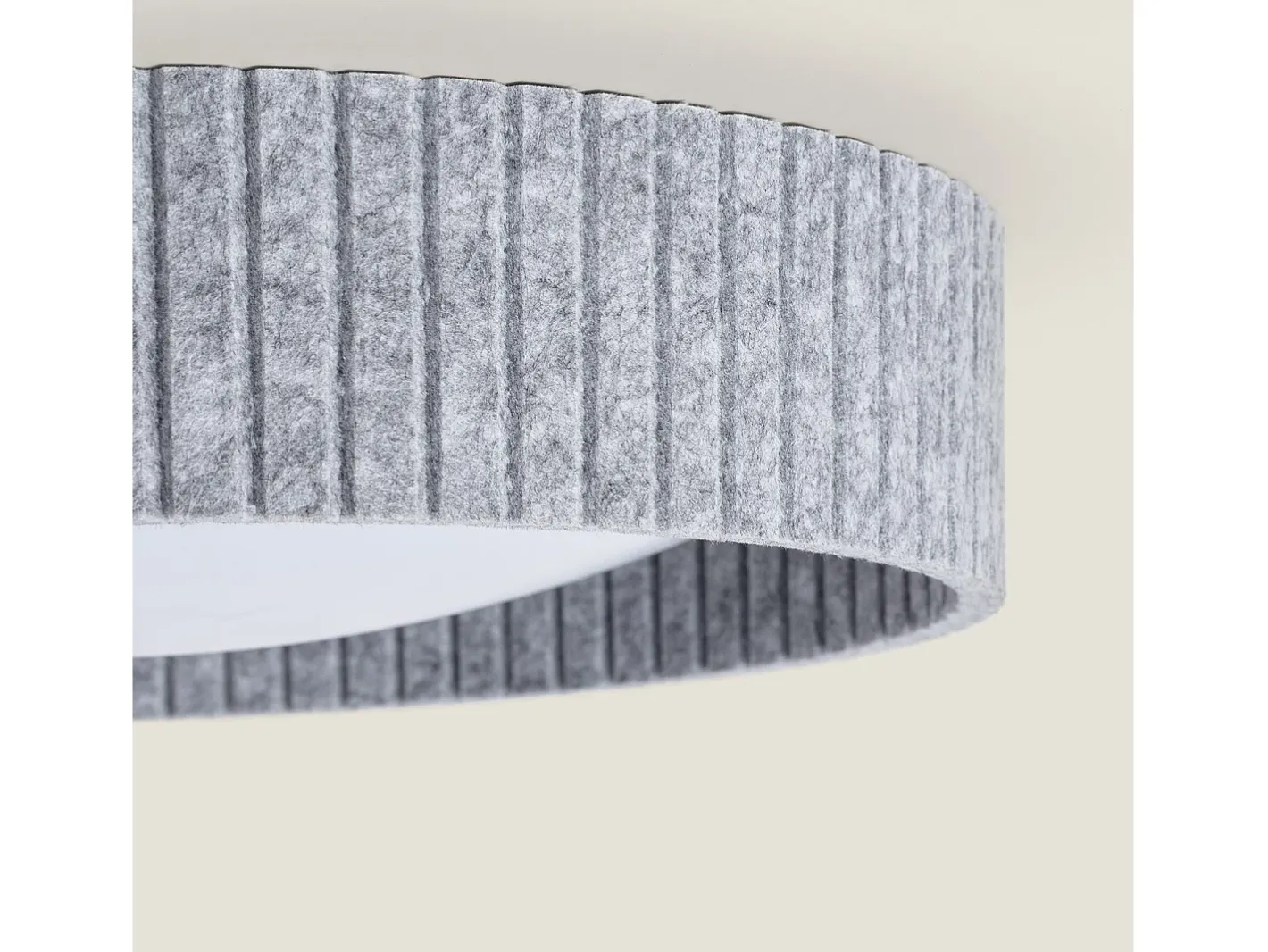 Ledkia Plafón LED Acústico 24W Circular Fieltro Ø500 mm CCT Seleccionable Kaptyn Gris
