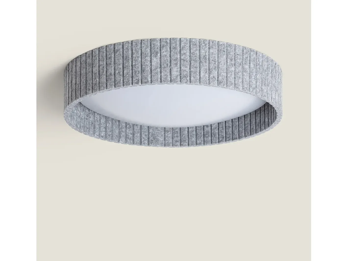 Ledkia Plafón LED Acústico 24W Circular Fieltro Ø500 mm CCT Seleccionable Kaptyn Gris
