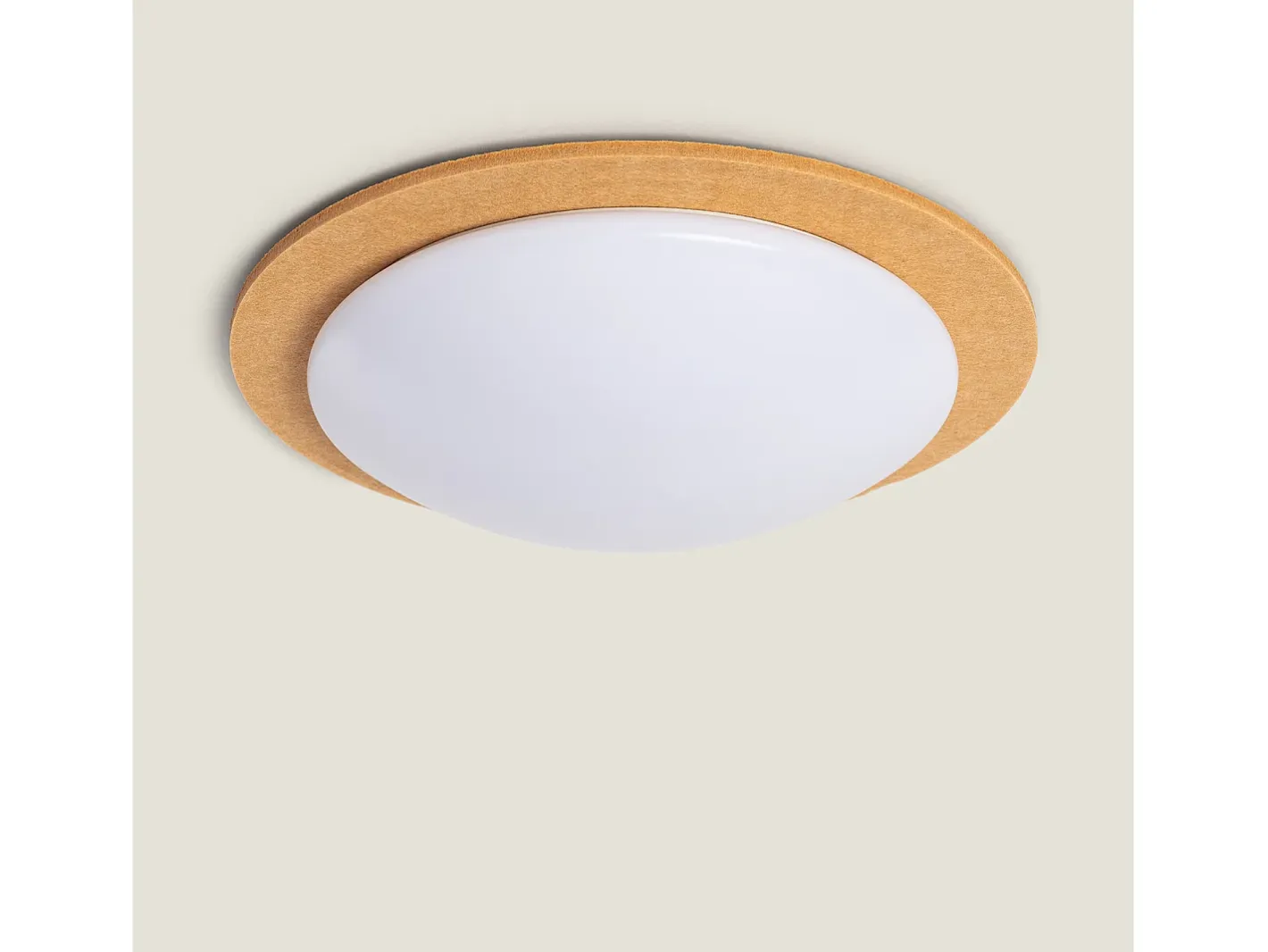 Ledkia Plafón-Plafón LED Acústico 18W Circular Fieltro Ø460 mm CCT Seleccionable Lezhan Camel Beige