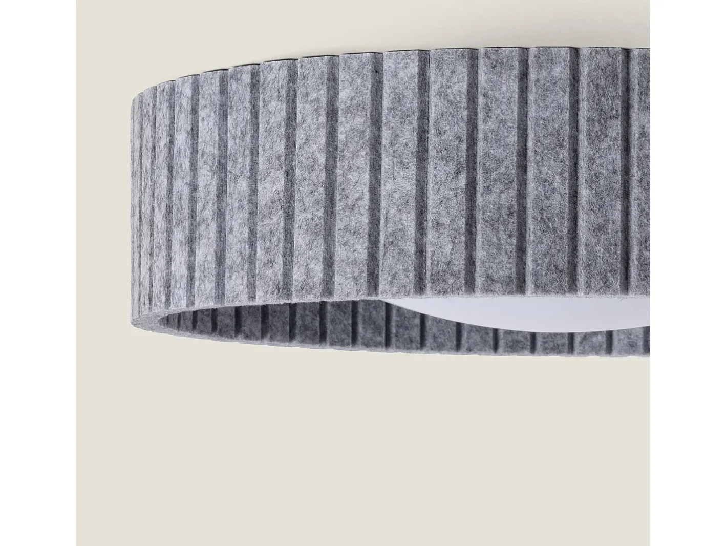 Ledkia Plafón-Plafón LED Acústico 18W Circular Fieltro Ø400 mm CCT Seleccionable Kaptyn Gris