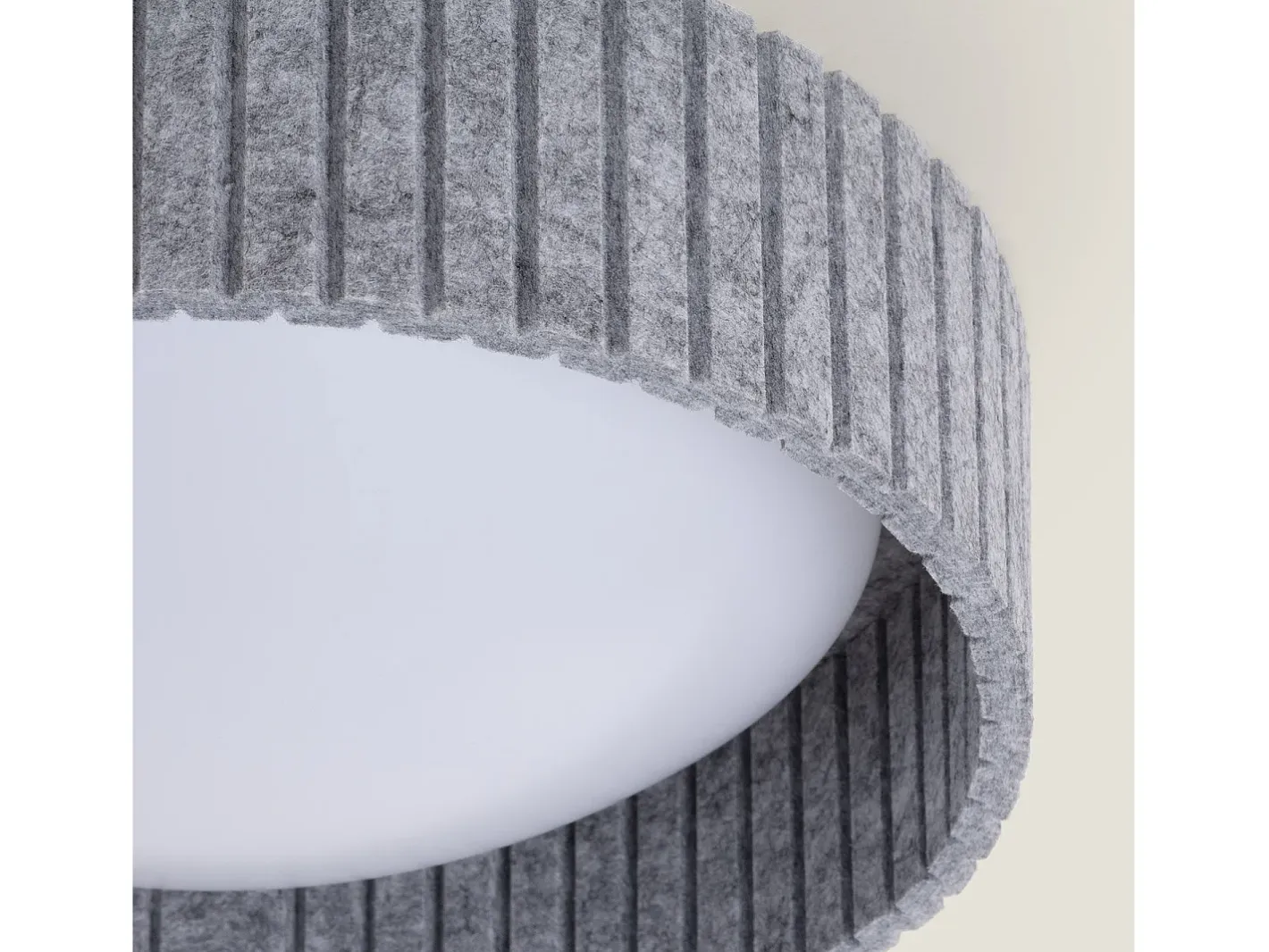 Ledkia Plafón-Plafón LED Acústico 18W Circular Fieltro Ø400 mm CCT Seleccionable Kaptyn Gris