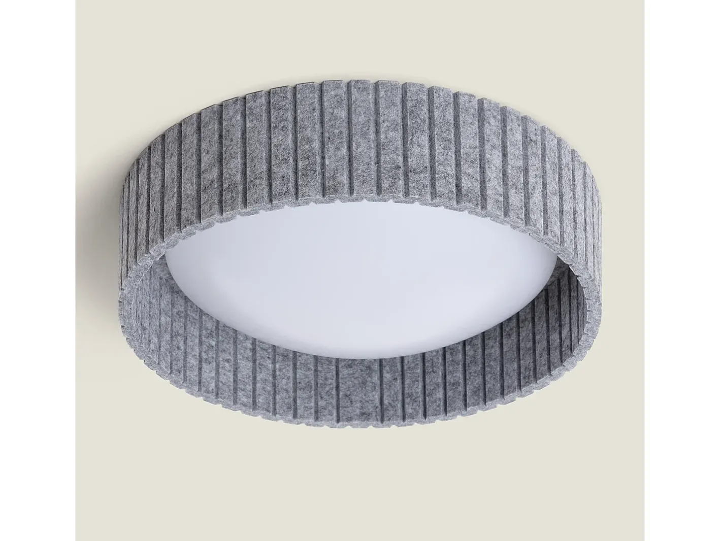 Ledkia Plafón-Plafón LED Acústico 18W Circular Fieltro Ø400 mm CCT Seleccionable Kaptyn Gris