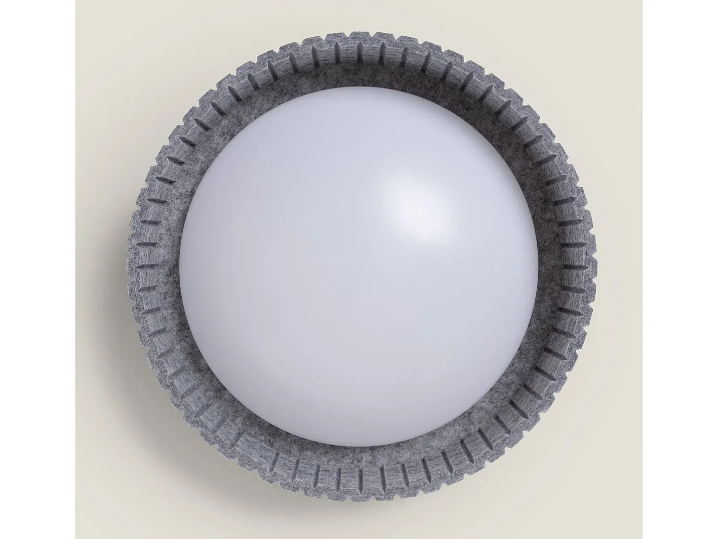 Ledkia Plafón-Plafón LED Acústico 18W Circular Fieltro Ø400 mm CCT Seleccionable Kaptyn Gris