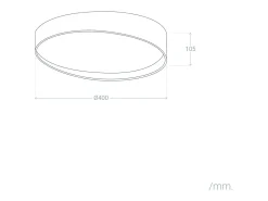 Ledkia Plafón-Plafón LED 28W Circular Ø400 mm CCT Seleccionable Liam Negro