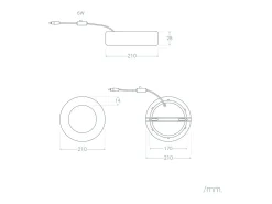 Ledkia Plafón LED 18W Circular Aluminio Ø210 mm Slim CCT Seleccionable Galán SwitchDimm Negro Multicolor New