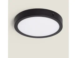 Ledkia Plafón LED 18W Circular Aluminio Ø210 mm Slim CCT Seleccionable Galán SwitchDimm Negro Multicolor New