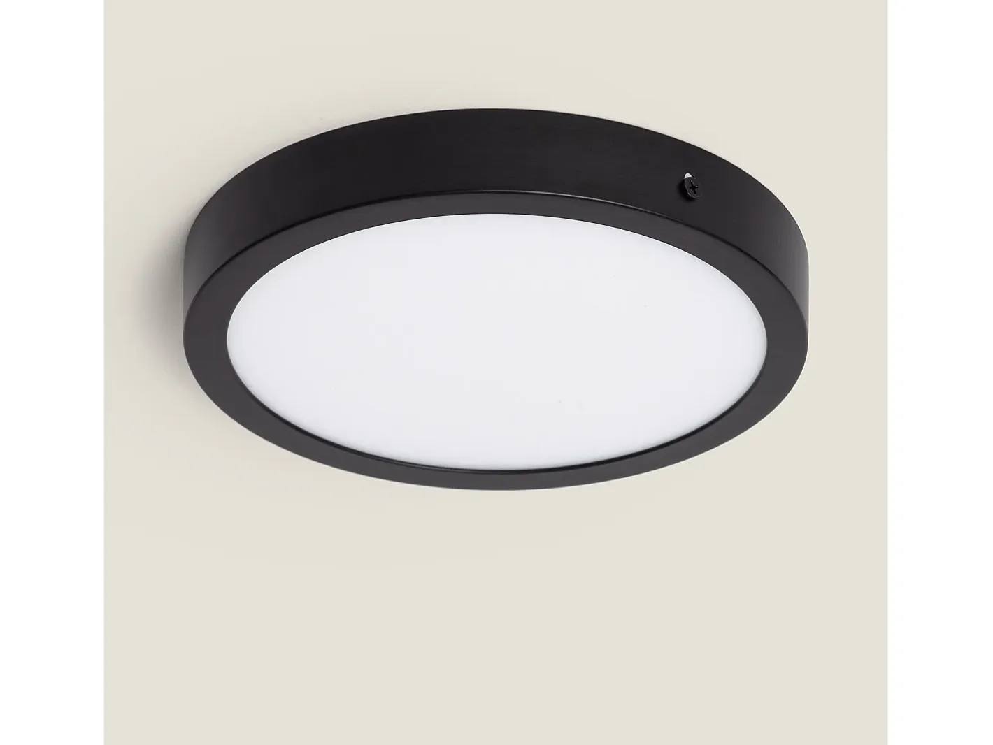 Ledkia Plafón LED 18W Circular Aluminio Ø210 mm Slim CCT Seleccionable Galán SwitchDimm Negro Multicolor New