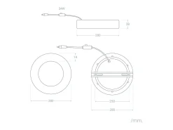 Ledkia Plafón-Plafón LED 24W Circular Aluminio Ø280 mm Slim CCT Seleccionable Galán SwitchDimm Blanco Multicolor