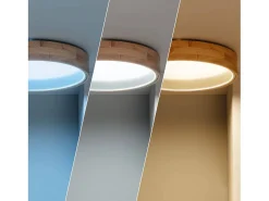 New Ledkia Plafón LED 20W Circular Madera Ø470 mm CCT Seleccionable Dari Blanco Multicolor