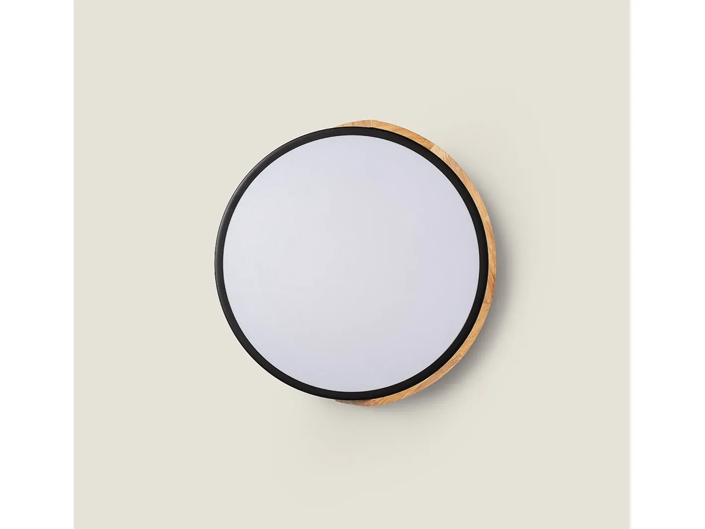 Ledkia Plafón-Plafón LED 18W Circular Madera Ø320 mm CCT Seleccionable Semi-Dari Negro Multicolor