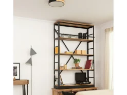Ledkia Plafón-Plafón LED 18W Circular Madera Ø320 mm CCT Seleccionable Semi-Dari Negro Multicolor